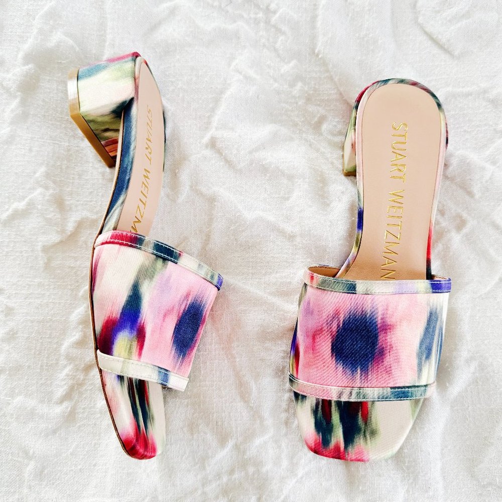 Stuart Weitzman Cayman Block Heel Sandals Size 5 - image 1